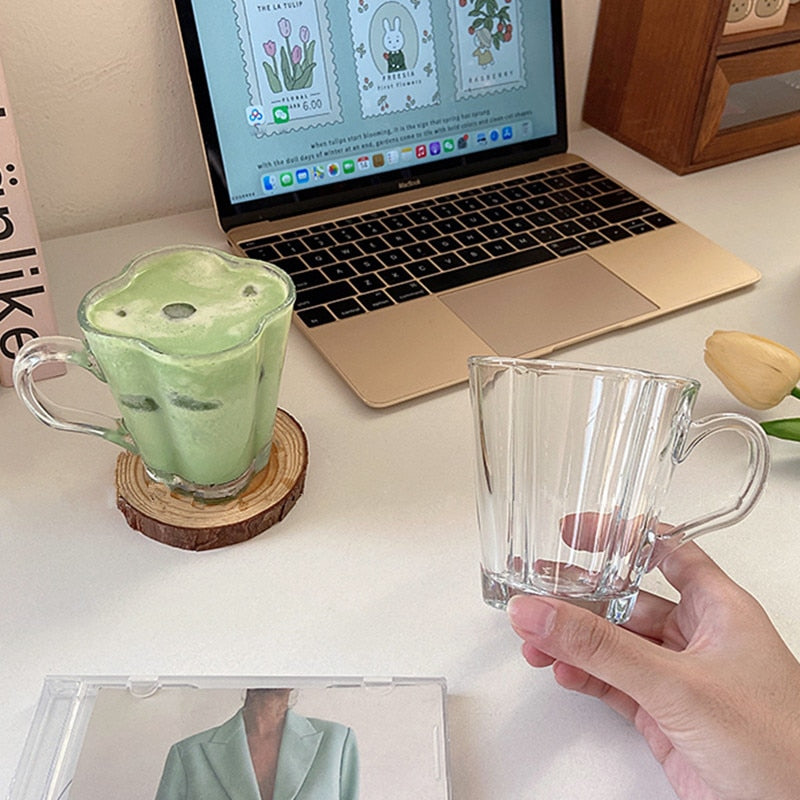 Flower Shape Drinking Cup Glass - Yililo