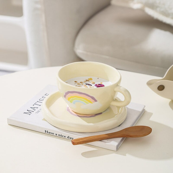 Rainbow Coffee Cups and Saucers Set - Yililo