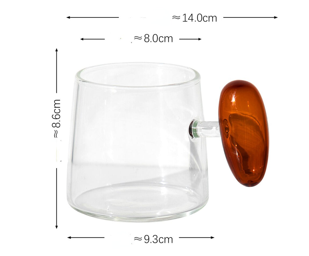 Amber Handle Coffee Mug Heat Resistant Glass Cup