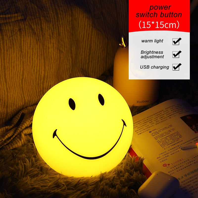 Yellow Smiley Face Table Side Light