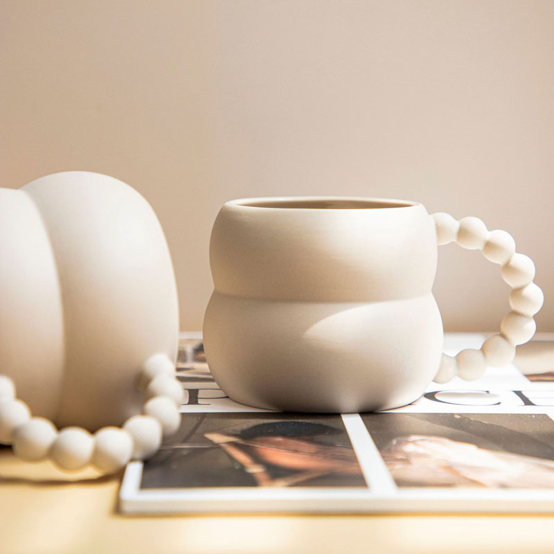 Bubble Mug With Bead Style Handle Nordic Cup - Yililo