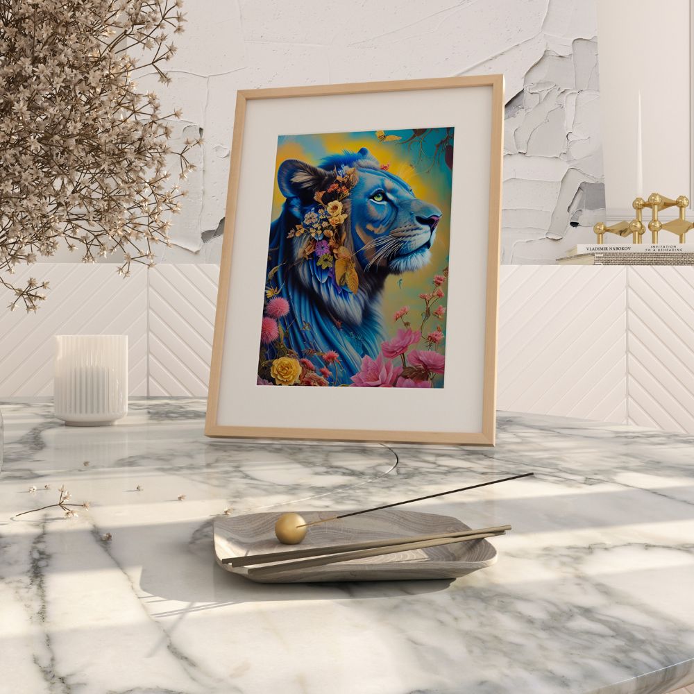 The Blue Lion Flora Fine Art Wall Print - Yililo