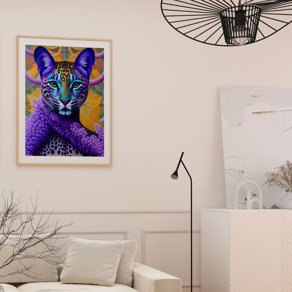 The Purple Leopard Fine Wall Art Print - Yililo