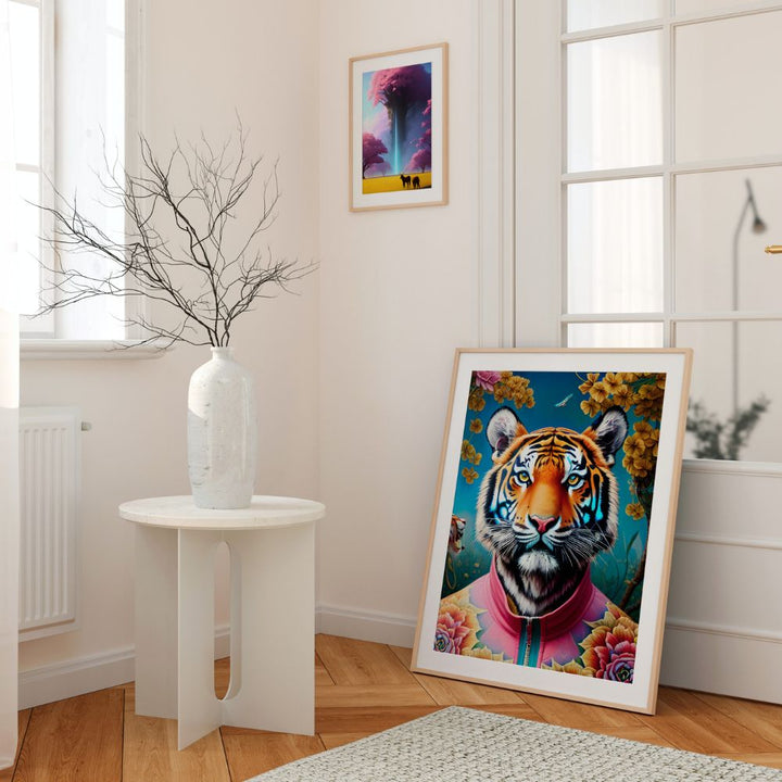 The Serious Tiger Fine Wall Art Print - Yililo