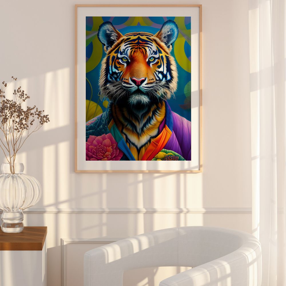 The Tiger in the Sweater Fine Wall Art Print - Yililo