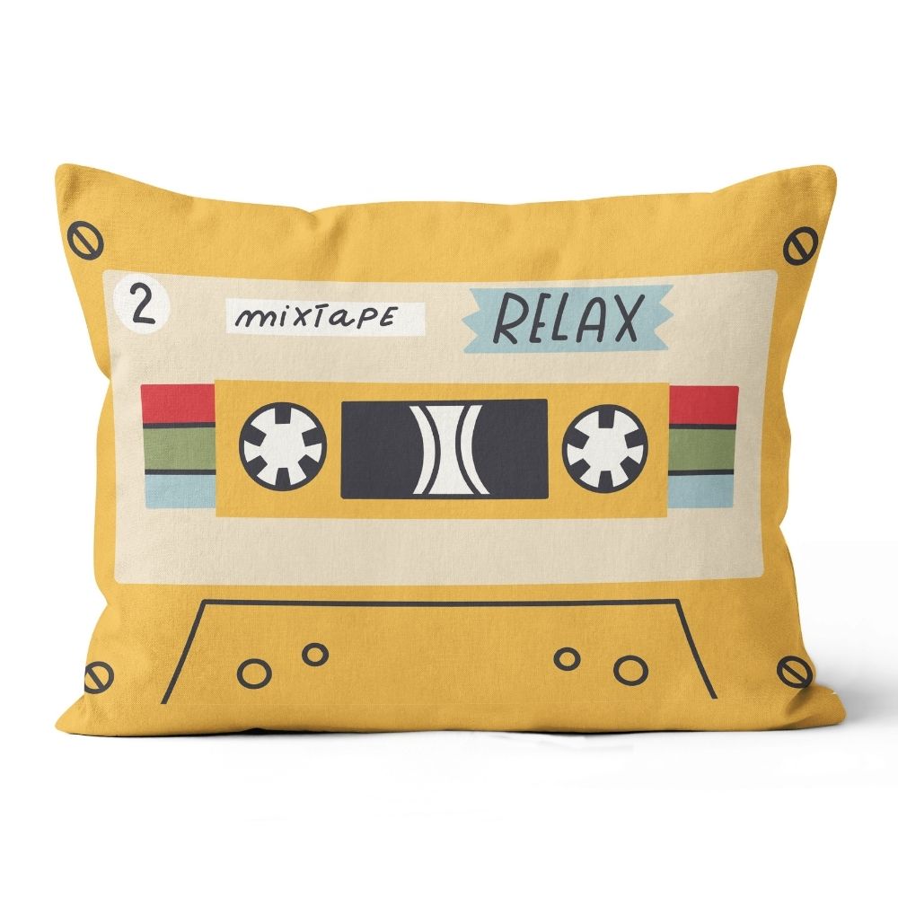Yellow Relax Cassette Tape Retro Cushion Pillow - Yililo