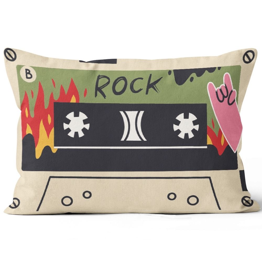 Cream Rock Cassette Tape Retro Cushion Pillow - Yililo