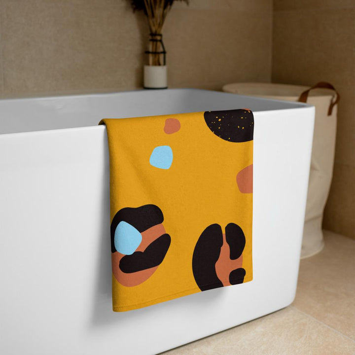 Yellow Leopard Print Bath Towel - Yililo