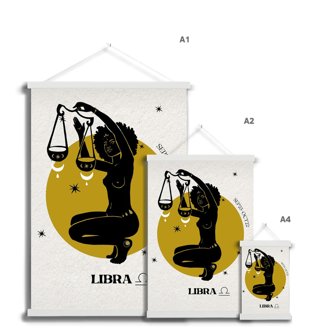 Libra Zodiac Art Print with Hanger - Yililo