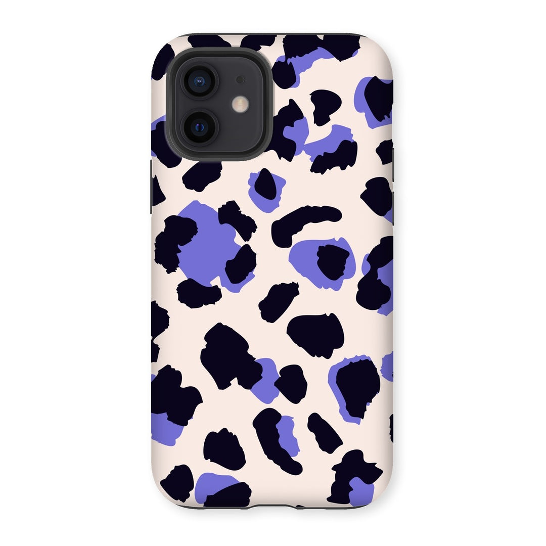 Cream Purple Leopard Print Tough Phone Apple Samsung Case - Yililo