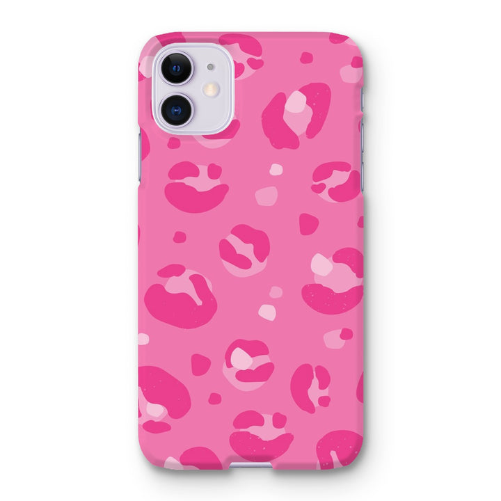 Bright Pink Leopard Print Snap Phone Apple Samsung Case - Yililo