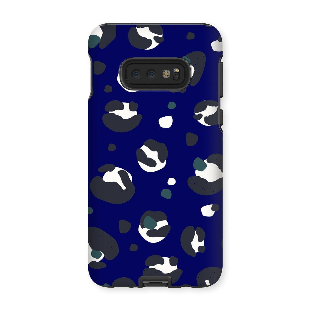 Dark Blue Leopard Print Tough Phone Apple Samsung Case - Yililo