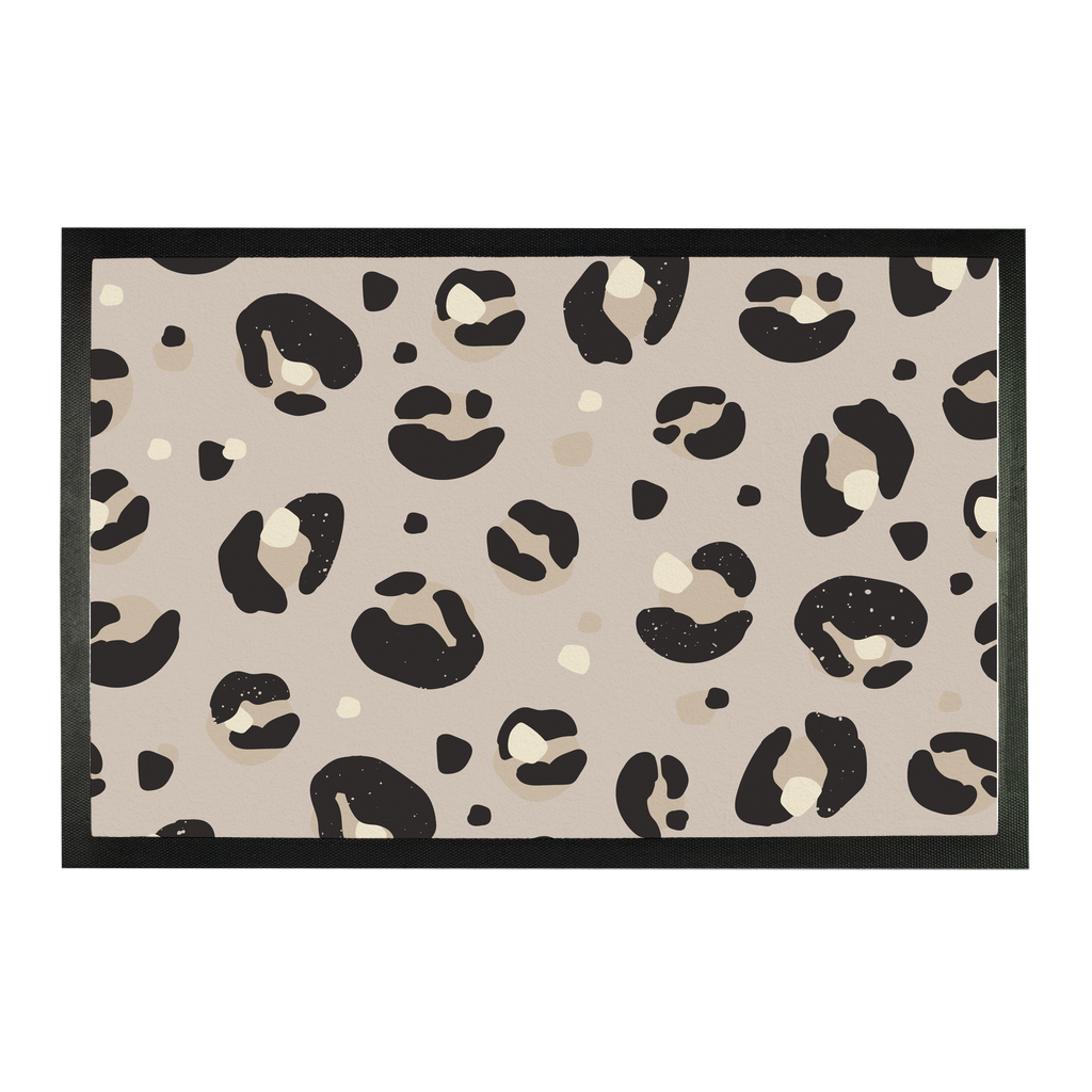 Cream Neutral Leopard Print Doormat - Yililo