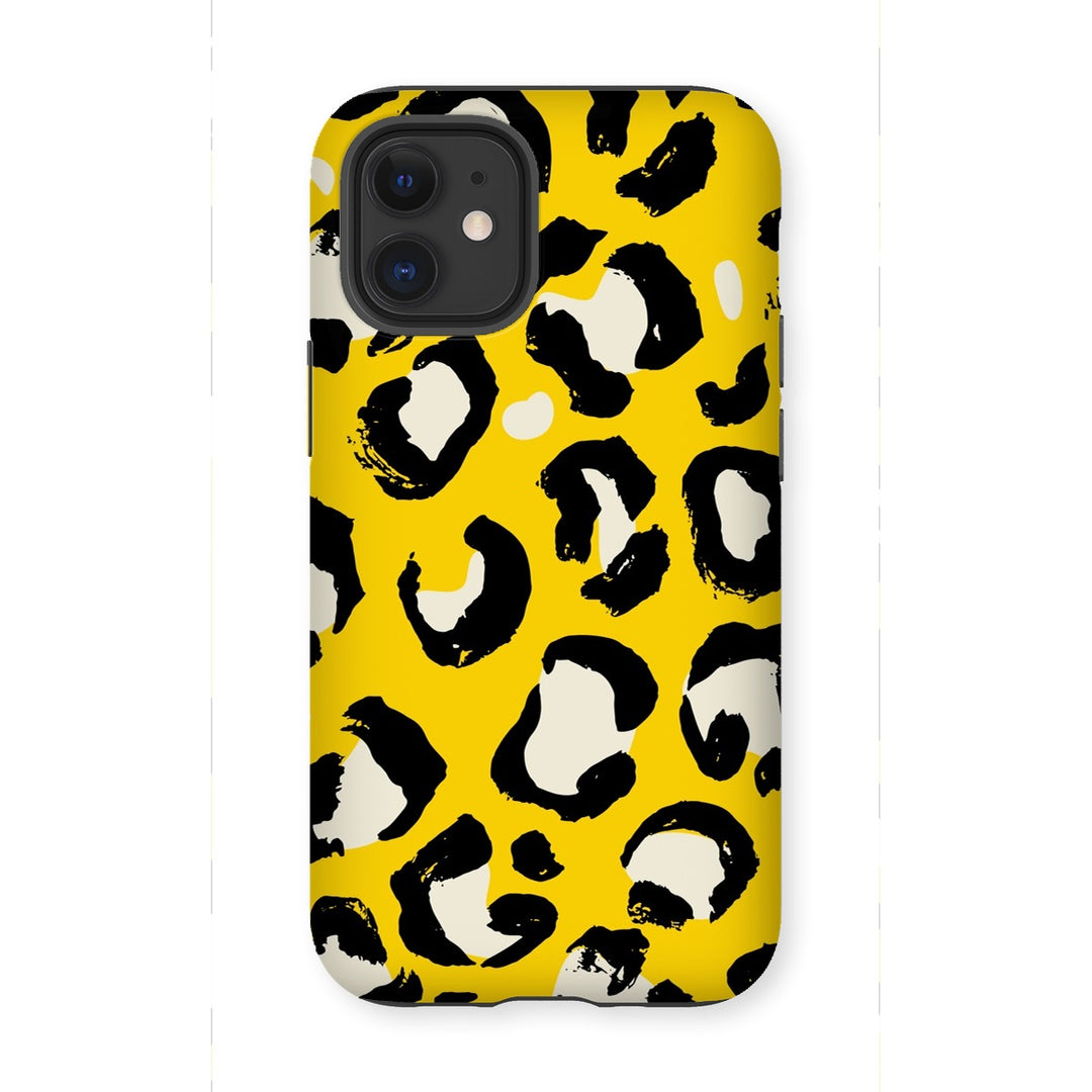 Bright Yellow Leopard Print Tough Phone Apple Samsung Case - Yililo