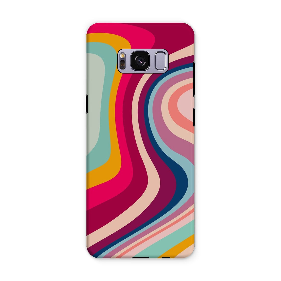 Swirly Retro Print Tough Phone Apple Samsung Case - Yililo