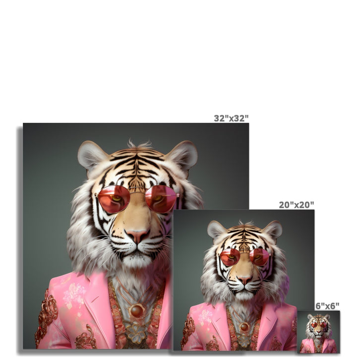 Tiger In A Pink Suit Wall Art Poster