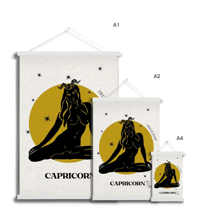 Capricorn Zodiac Art Print with Hanger - Yililo