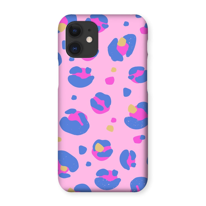 Pink Blue Leopard Print Snap Phone Apple Samsung Case - Yililo