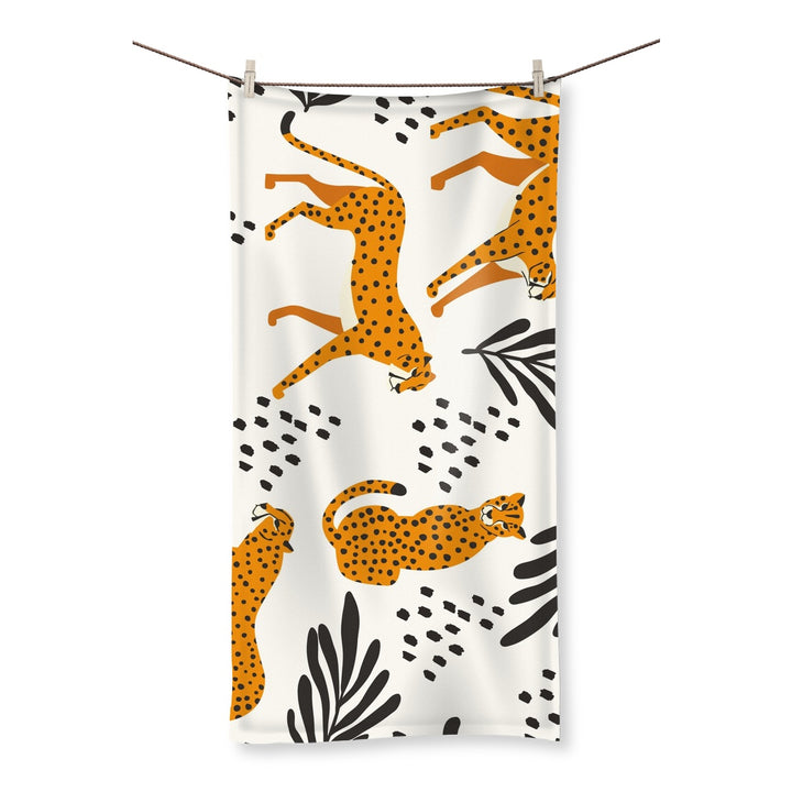 Bath Towel Cream Leopard Microfibre - Yililo