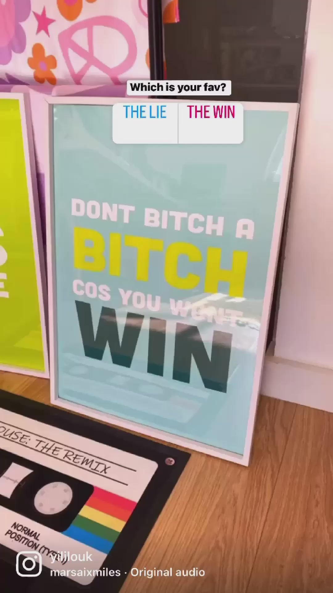 Don't Bitch A Bitch Cos You Wont Win Wall Art Poster