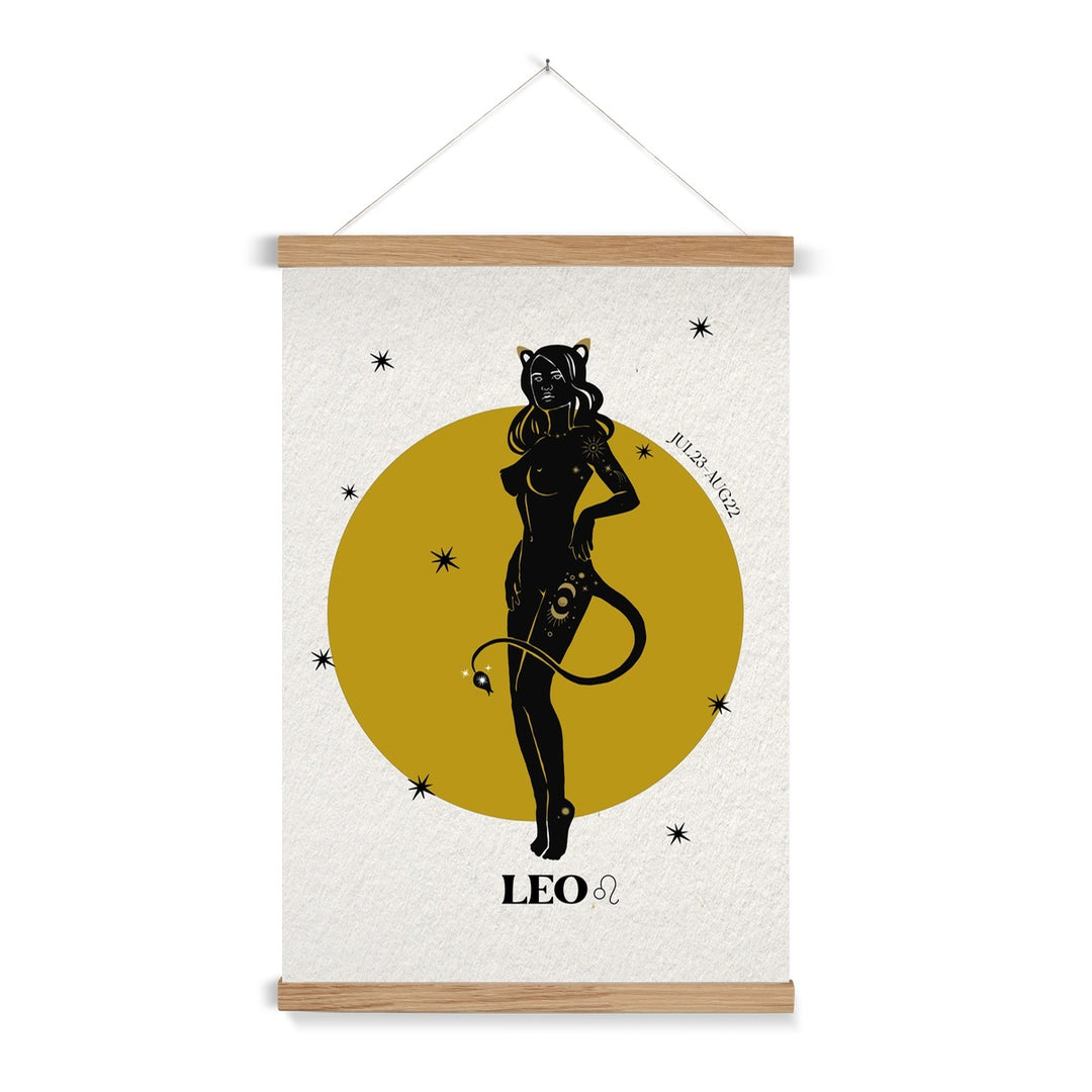 Leo Zodiac Art Print with Hanger - Yililo