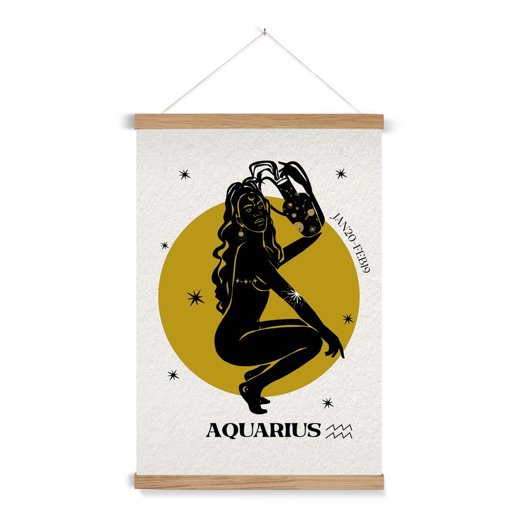 Aquarius Zodiac Art Print with Hanger - Yililo