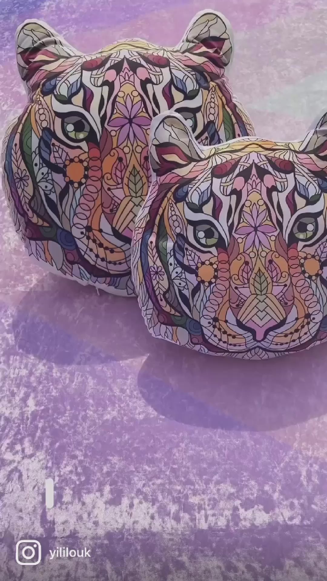 3D-Mandala-Kissen in Tigerform