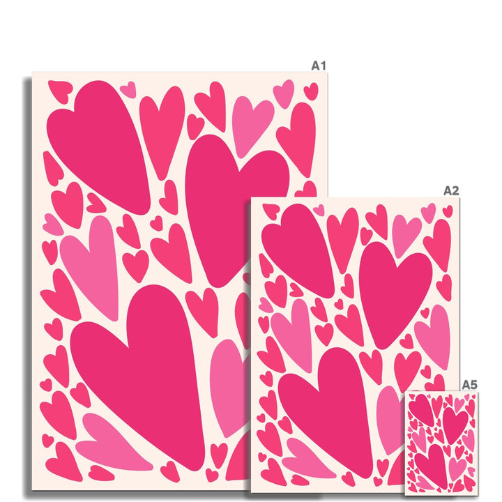All Pink Hearts Wall Art Poster
