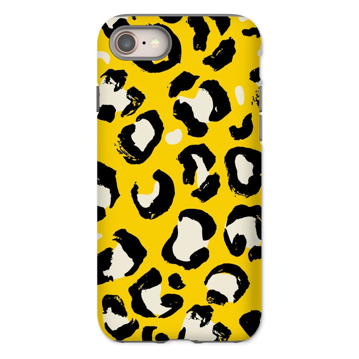 Bright Yellow Leopard Print Tough Phone Apple Samsung Case - Yililo