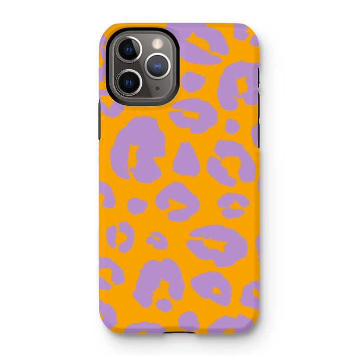 Orange Leopard Print Tough Phone Apple Samsung Case - Yililo