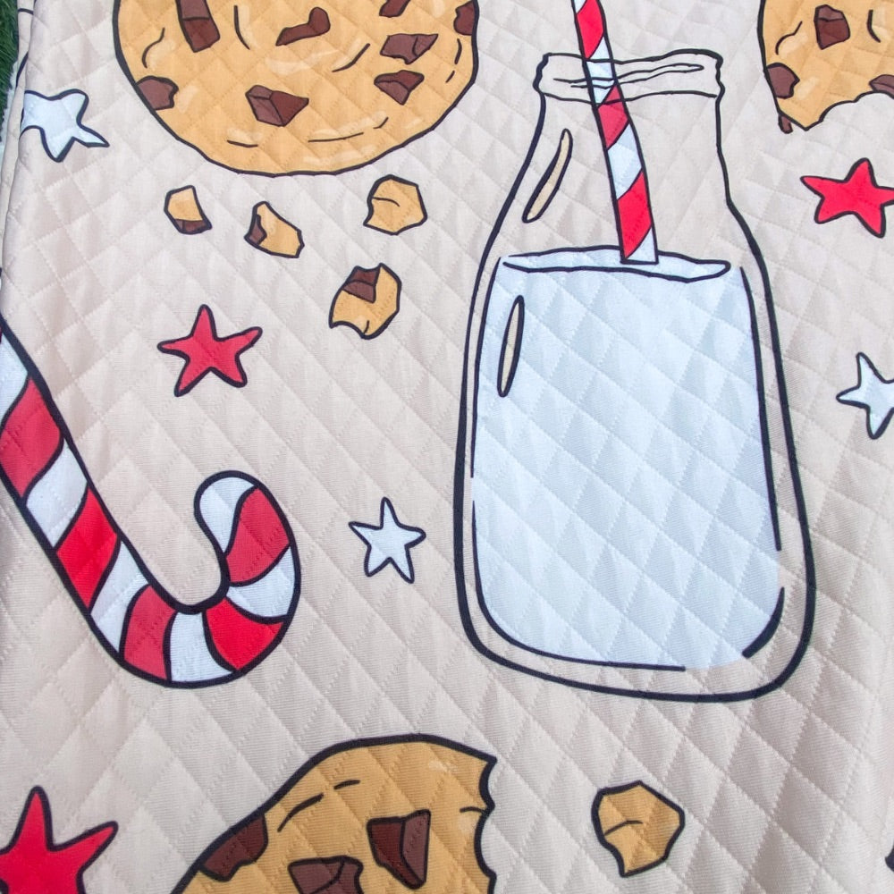 Cookies And Milk Christmas Jersey Fleece Blanket - Yililo