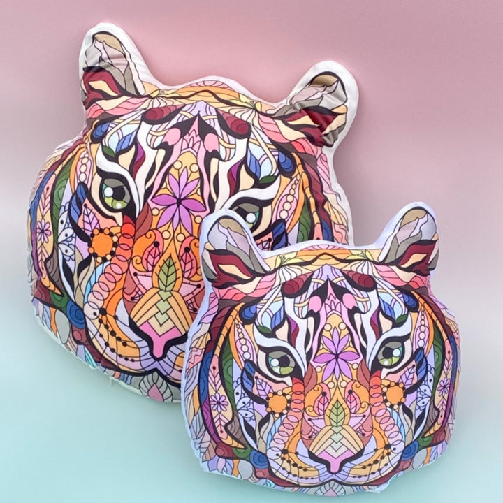 Tiger Shape 3D Mandala Cushion - Yililo