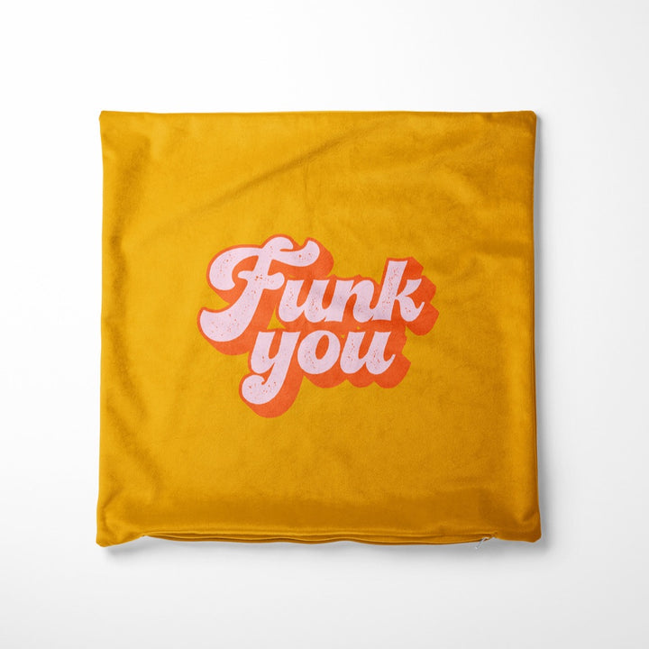 Funk You Yellow 70s Cushion Cover 40cm - Yililo