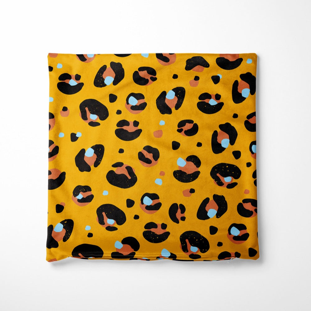 Yellow Leopard Print Cushion Cover 40cm - Yililo