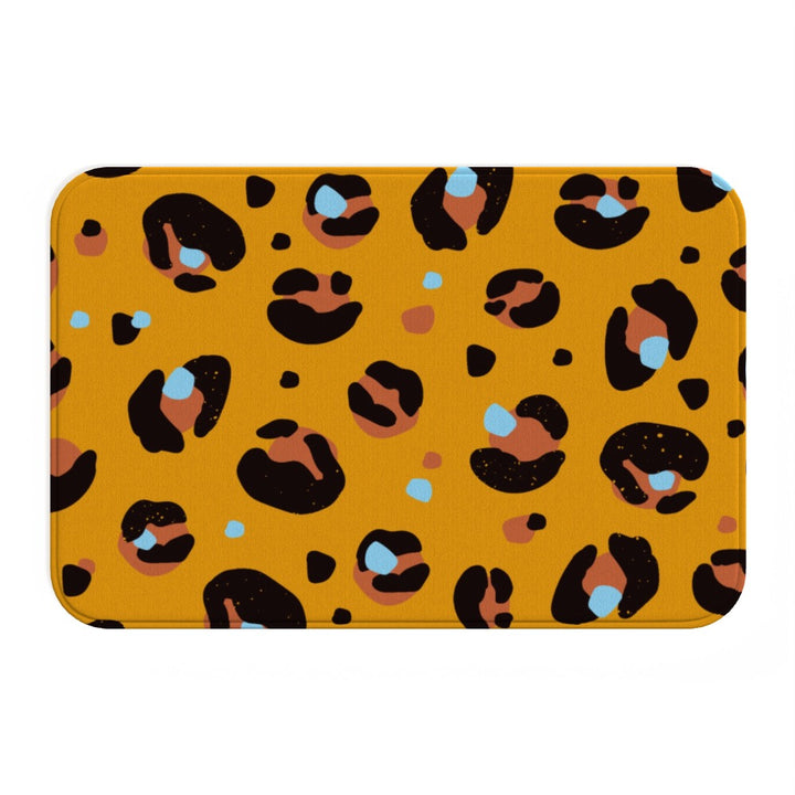 Yellow Leopard Print Microfibre Bath Mat - Yililo