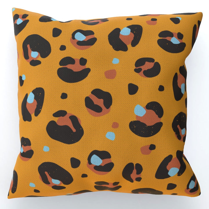 Yellow Leopard Print Cushion - Yililo