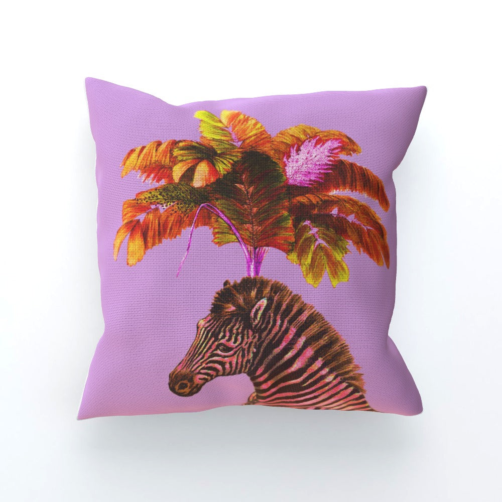 Lilac Zebra Plume Cushion - Yililo