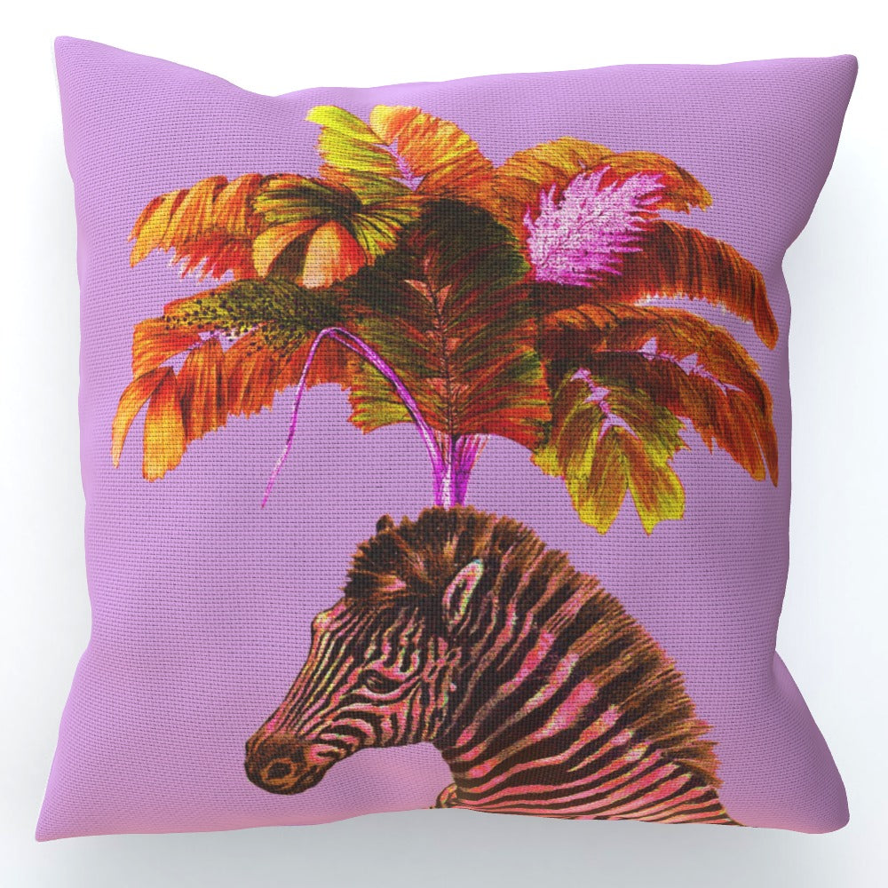 Lilac Zebra Plume Cushion - Yililo