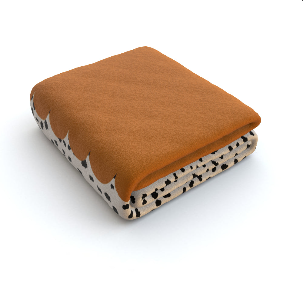 Brown Scallop Spotted Fleece Blanket - Yililo