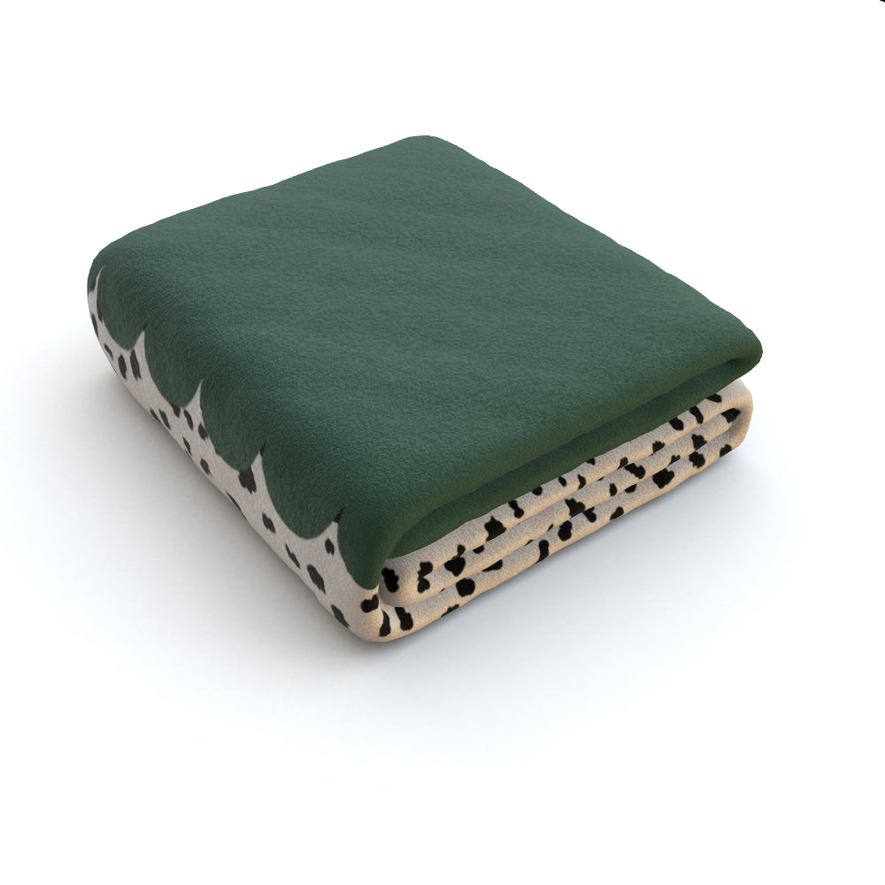 Green Scallop Spotted Fleece Blanket - Yililo
