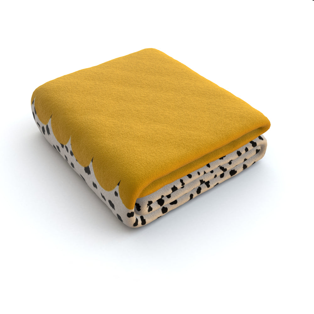Yellow Spotted Scallop Fleece Blanket - Yililo