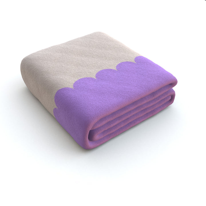 Lilac Purple Horizontal Scallop Blanket - Yililo