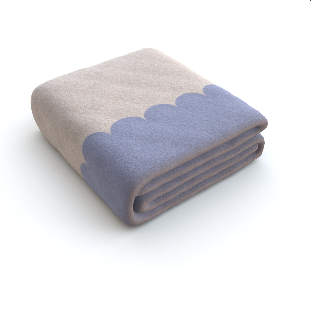 Blue Horizontal Scallop Blanket - Yililo