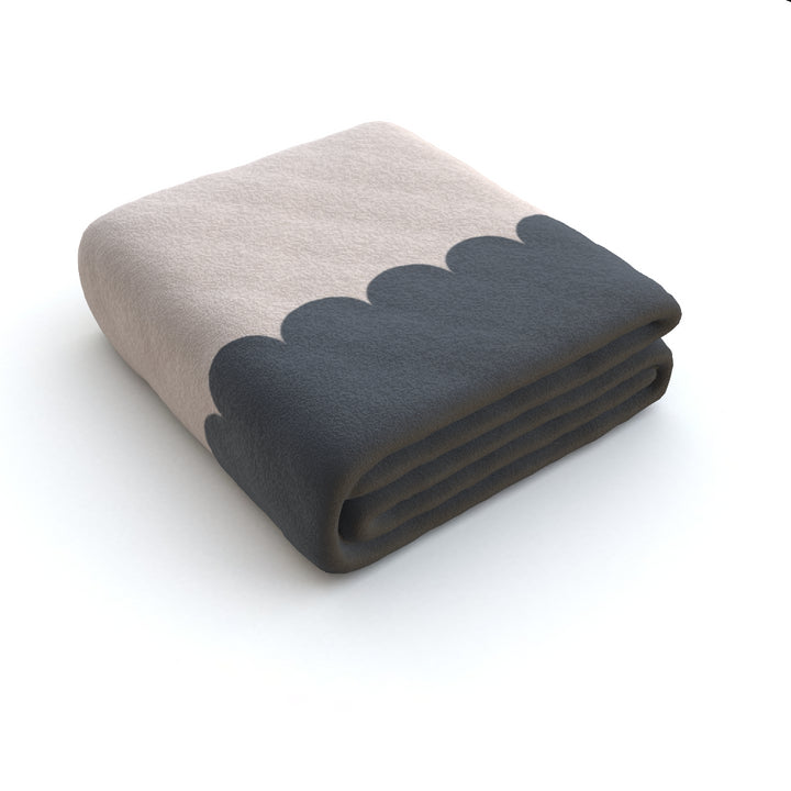 Grey Horizontal Scallop Blanket - Yililo