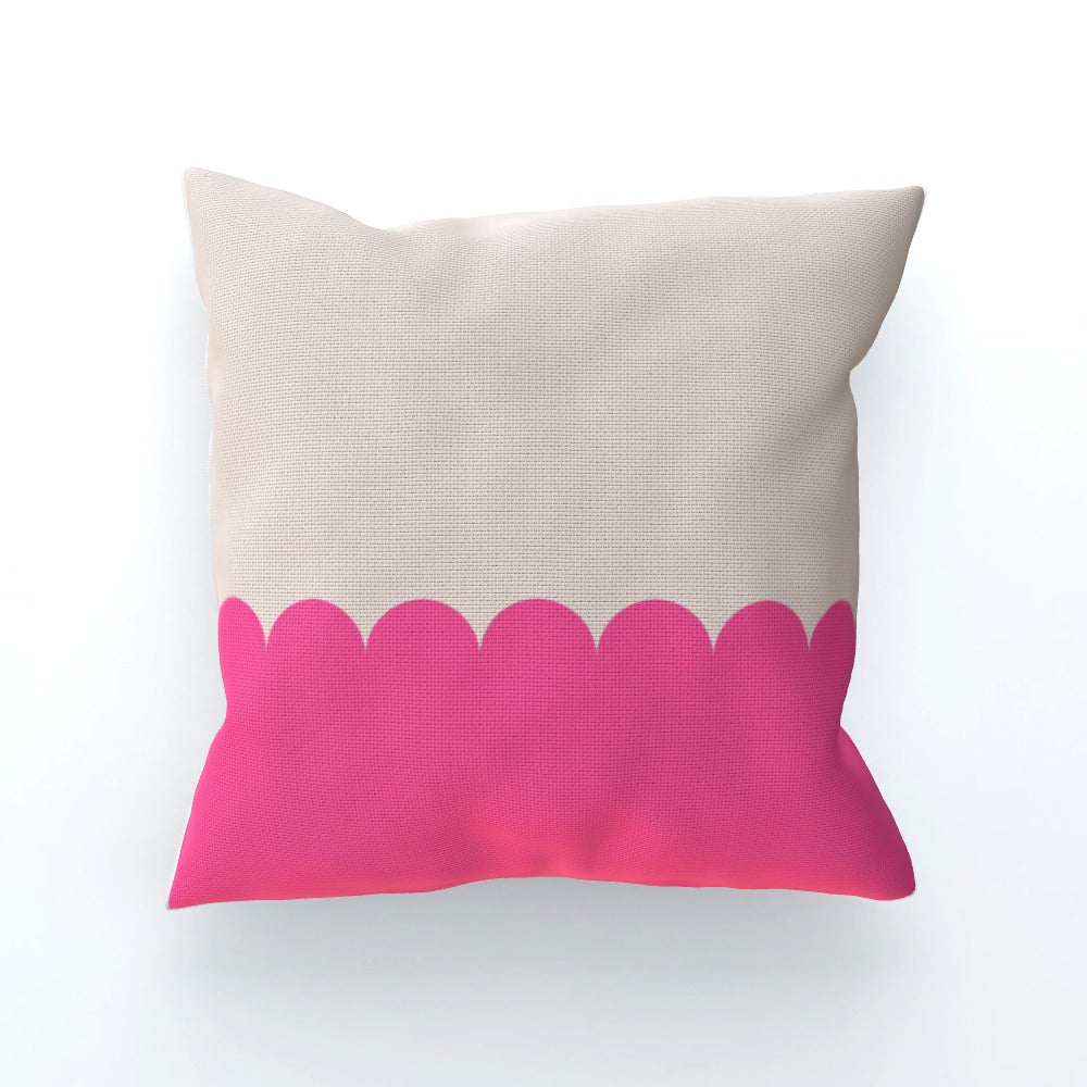Bright Pink Scallop Cushion Sofa Pillow - Yililo
