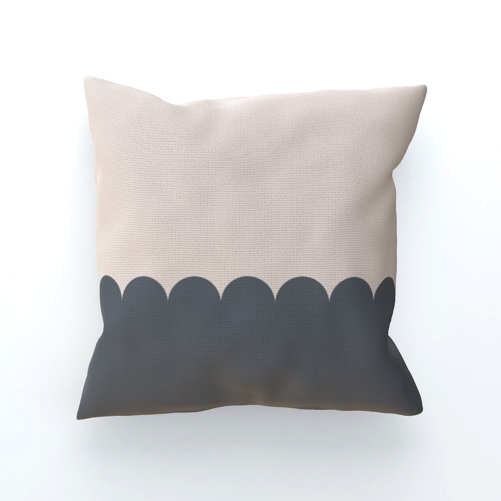 Grey Scallop Cushion Sofa Pillow