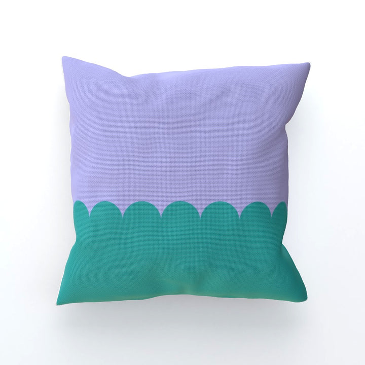 Lilac Teal Scallop Cushion Sofa Pillow