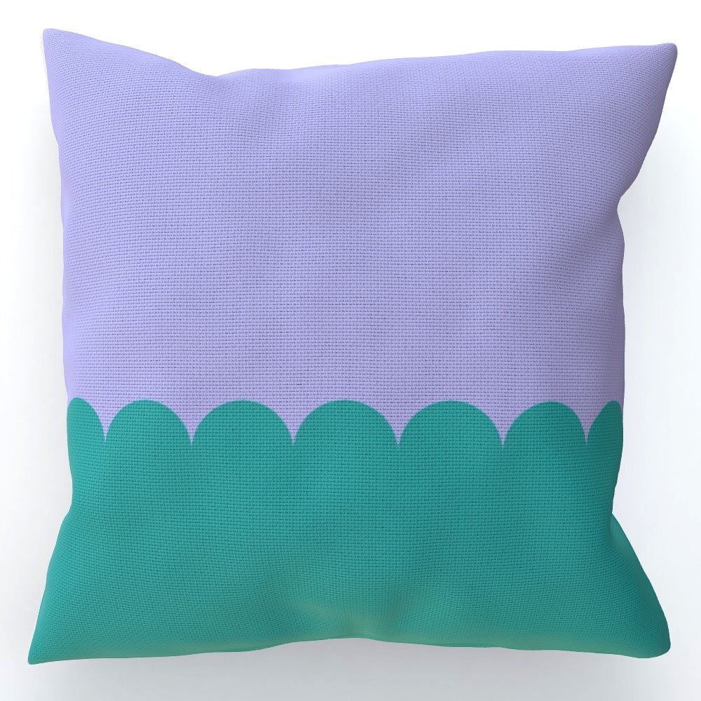 Lilac Teal Scallop Cushion Sofa Pillow - Yililo