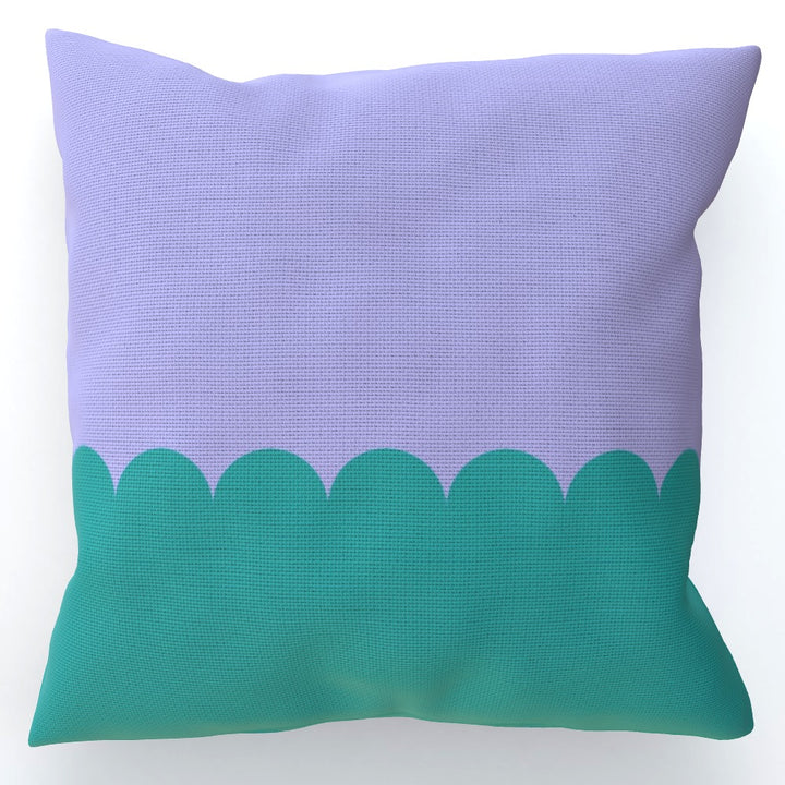 Lilac Teal Scallop Cushion Sofa Pillow - Yililo