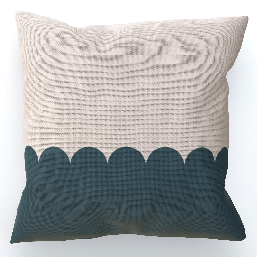 Green Scallop Cushion Sofa Pillow